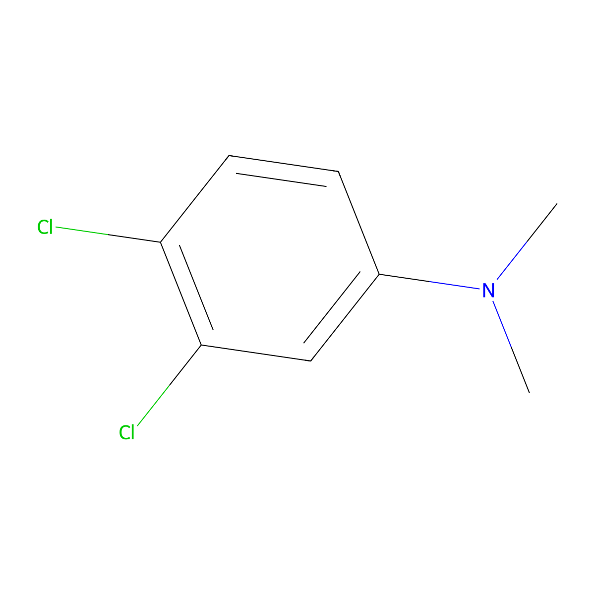 3,4-Dichloro-N,N-dimethylaniline molecular structure, CAS 58566-66-8