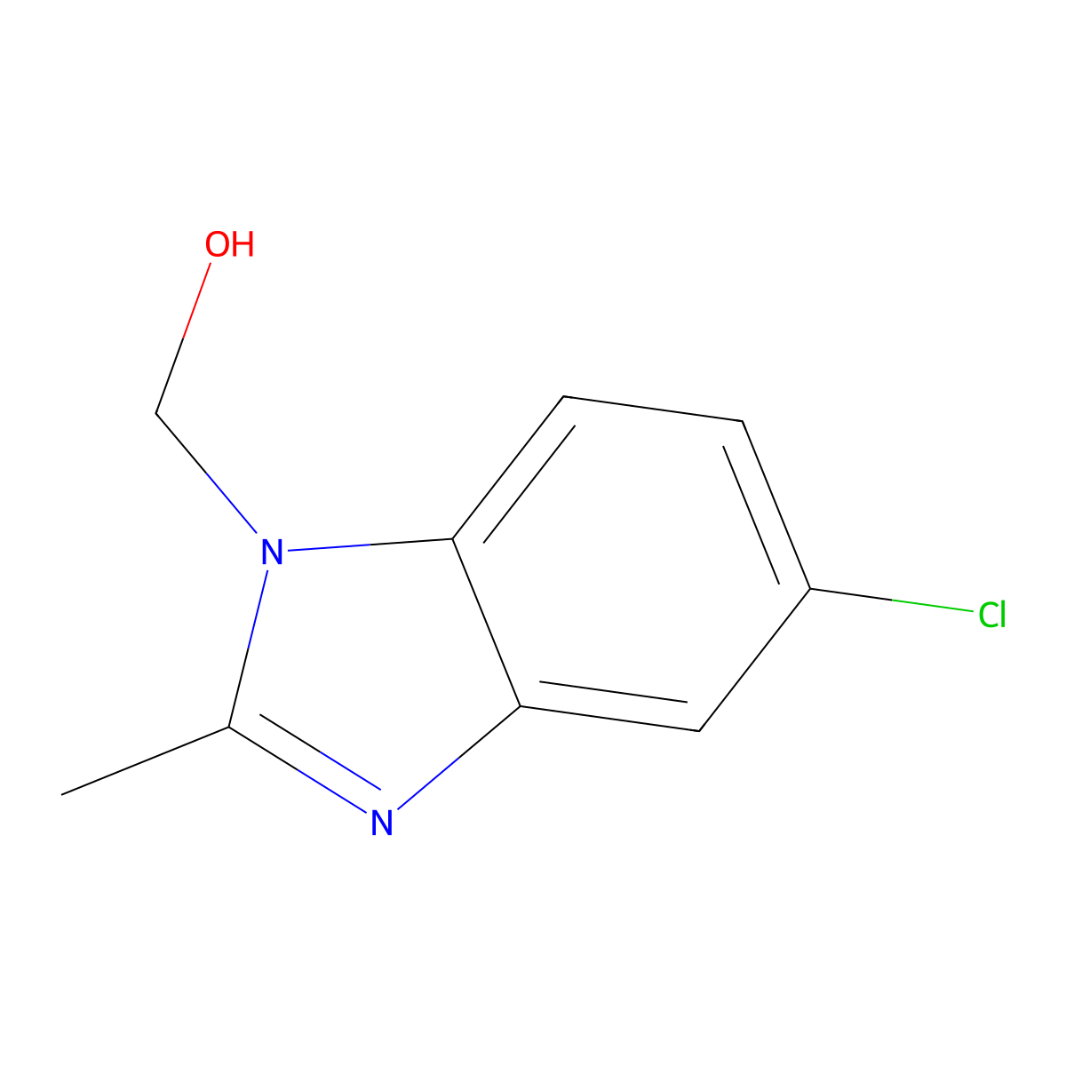 (5-Chloro-2-methyl-1H-benzo[d]imidazol-1-yl)methanol molecular structure, CAS 58566-87-3