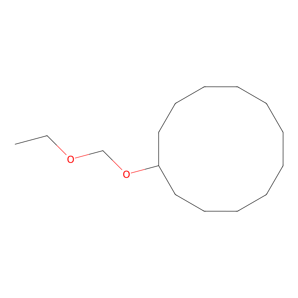 Formaldehyde cyclododecyl ethyl acetal molecular structure, CAS 58567-11-6