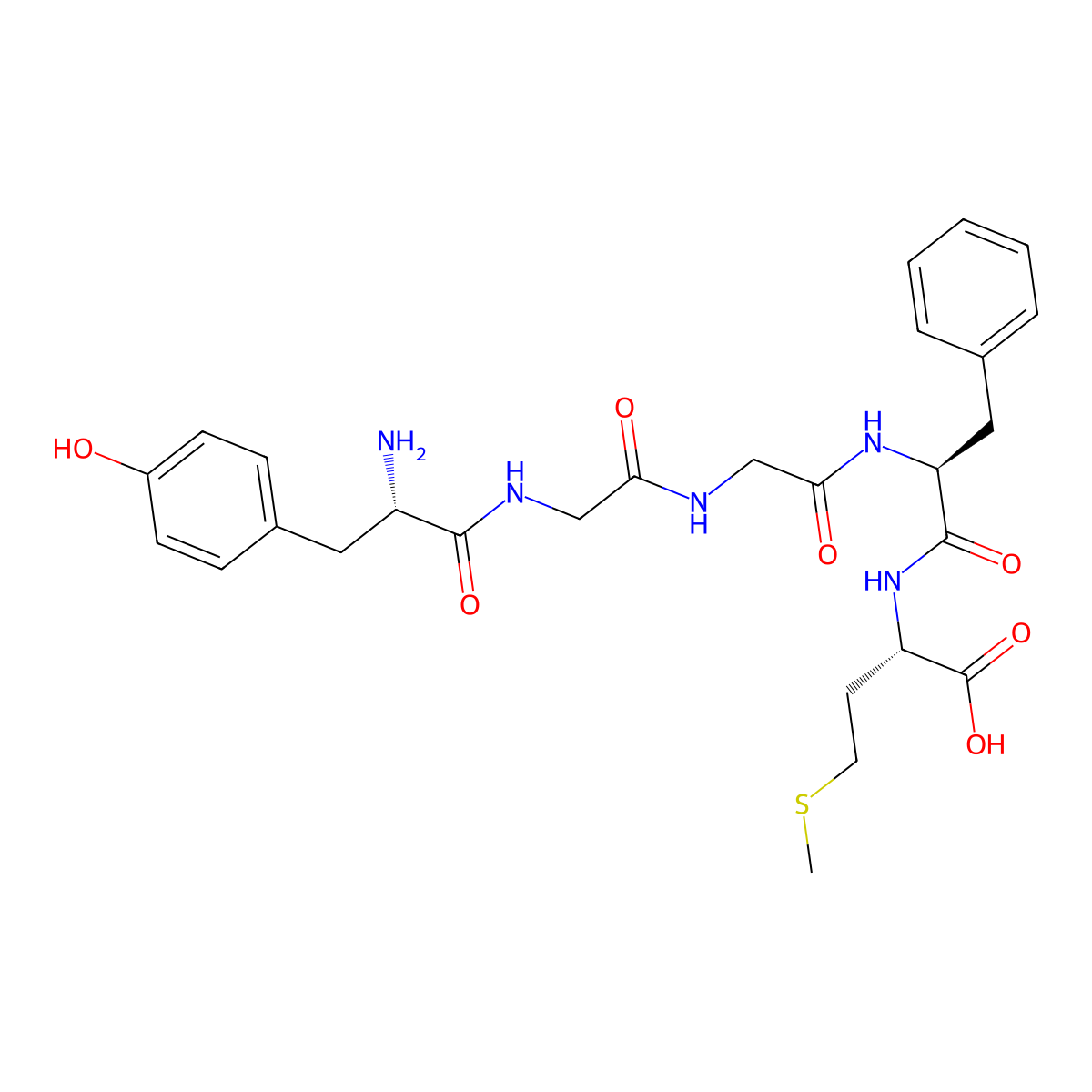 Metenkefalin molecular structure, CAS 58569-55-4