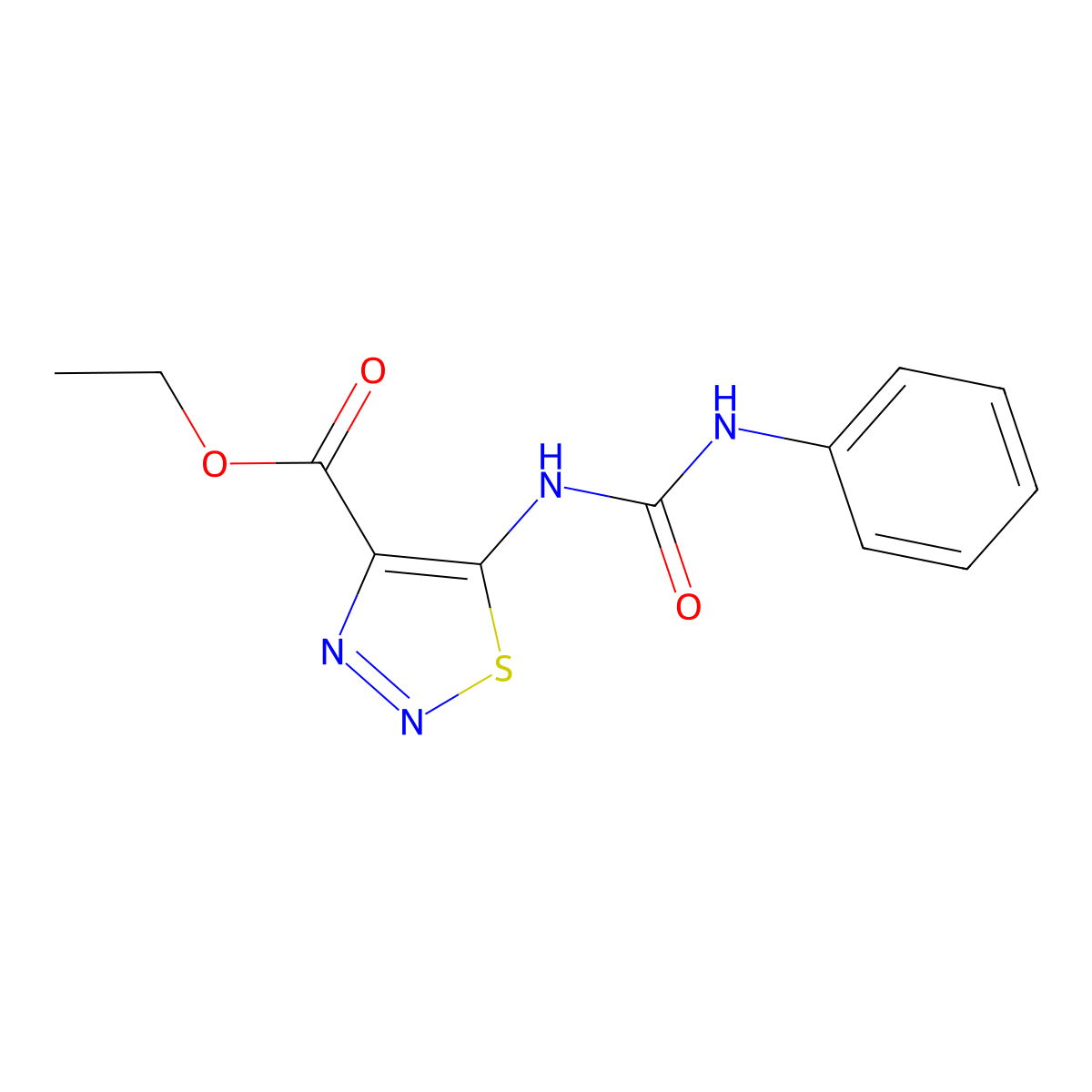 Ethyl 5-[(phenylcarbamoyl)amino]-1,2,3-thiadiazole-4-carboxylate molecular structure, CAS 5857-14-7