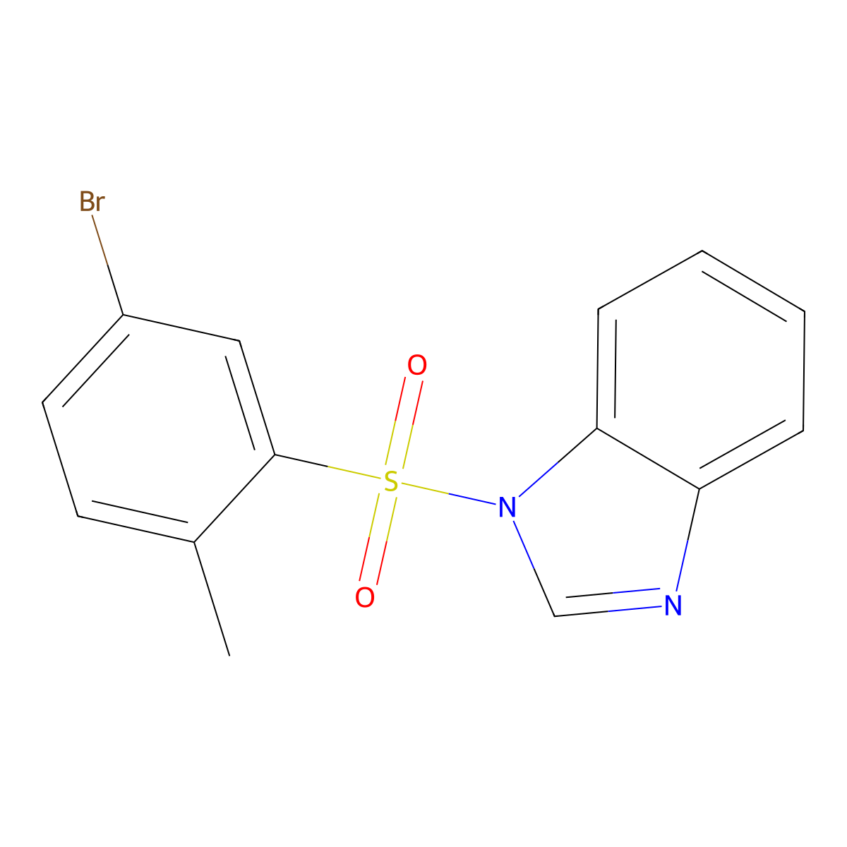 2-(Benzimidazolylsulfonyl)-4-bromo-1-methylbenzene molecular structure, CAS 5857-75-0