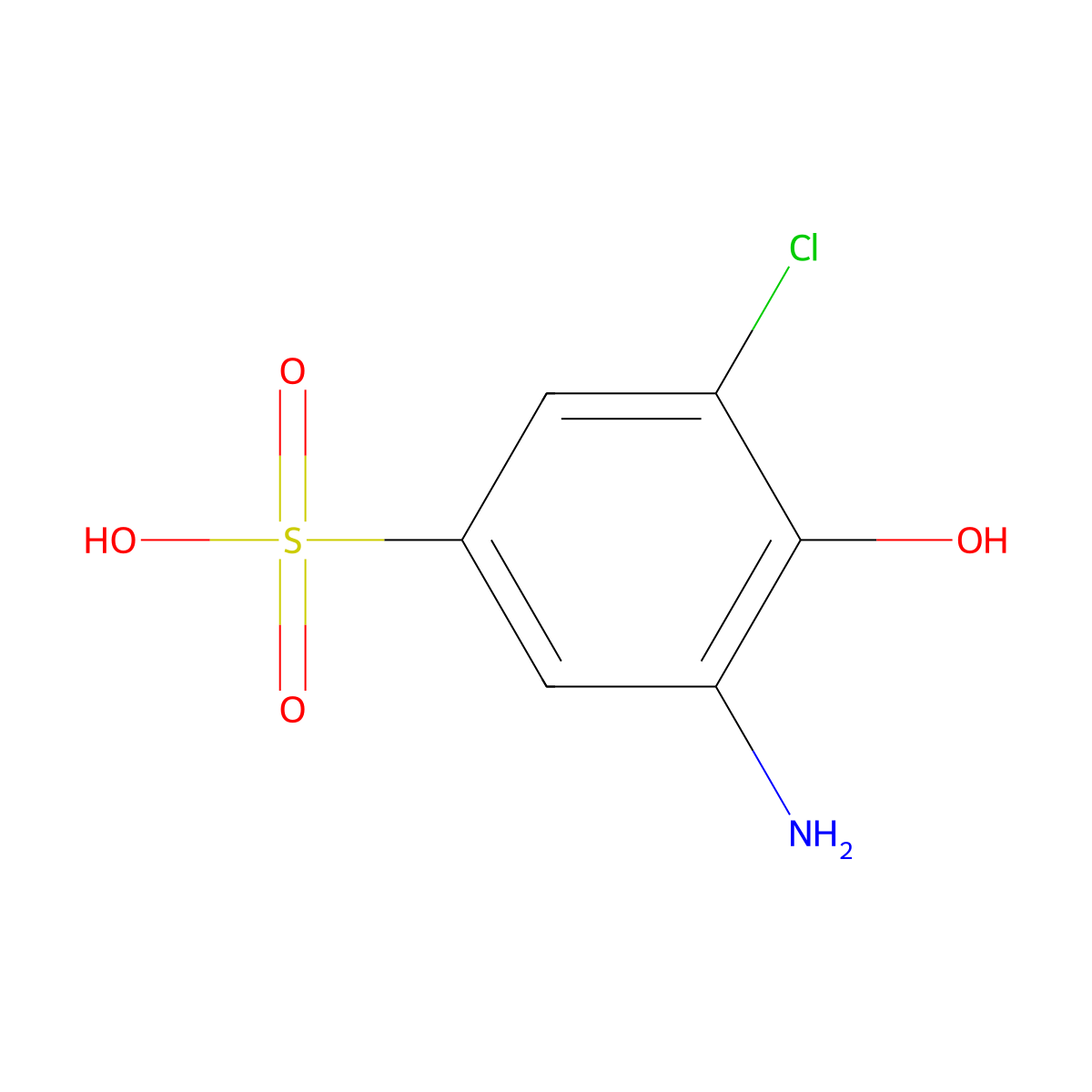 3-Amino-5-chloro-4-hydroxybenzenesulfonic acid molecular structure, CAS 5857-94-3