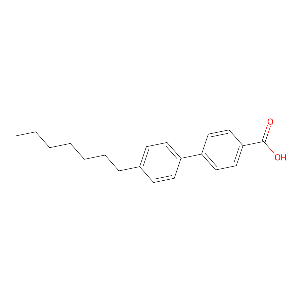 4-(4-Heptylphenyl)benzoic Acid molecular structure, CAS 58573-94-7