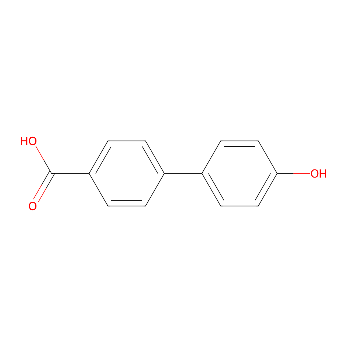 4'-Hydroxy-4-biphenylcarboxylic acid molecular structure, CAS 58574-03-1