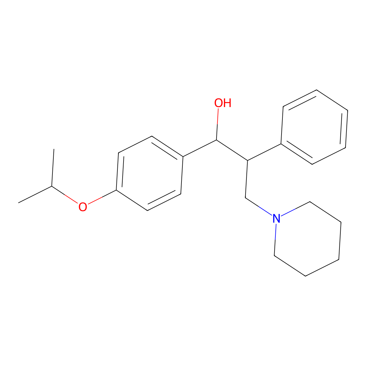 1-[4-(Methylethoxy)phenyl]-2-phenyl-3-piperidylpropan-1-ol molecular structure, CAS 58575-74-9