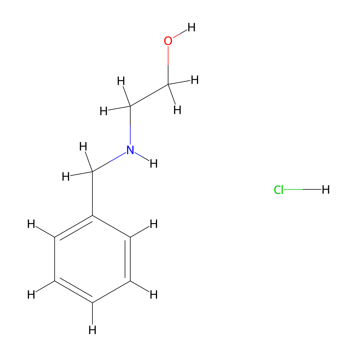 2-[(Phenylmethyl)amino]ethanol hydrochloride molecular structure, CAS 58576-72-0