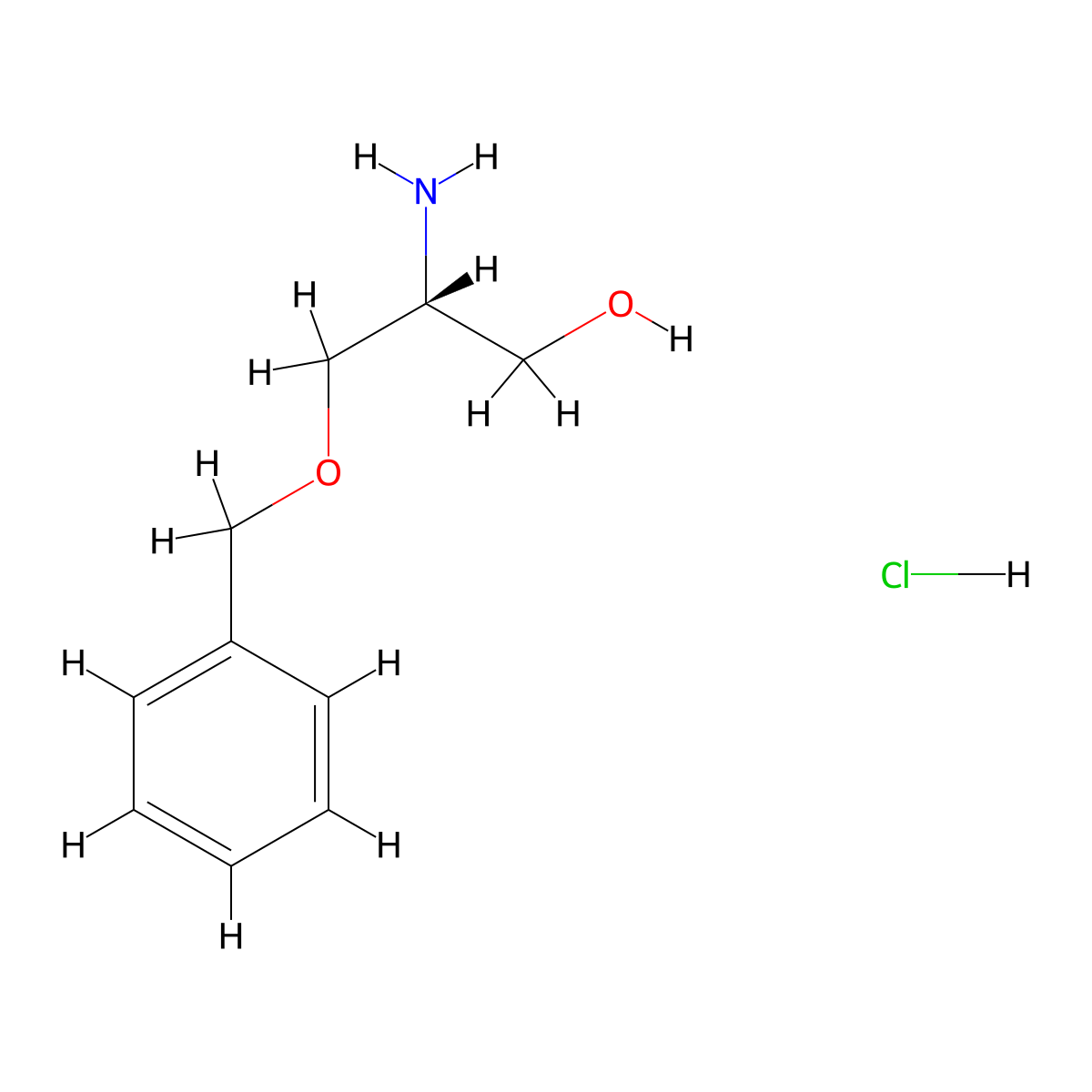 (2R)-2-amino-3-(benzyloxy)propan-1-ol hydrochloride molecular structure, CAS 58577-95-0