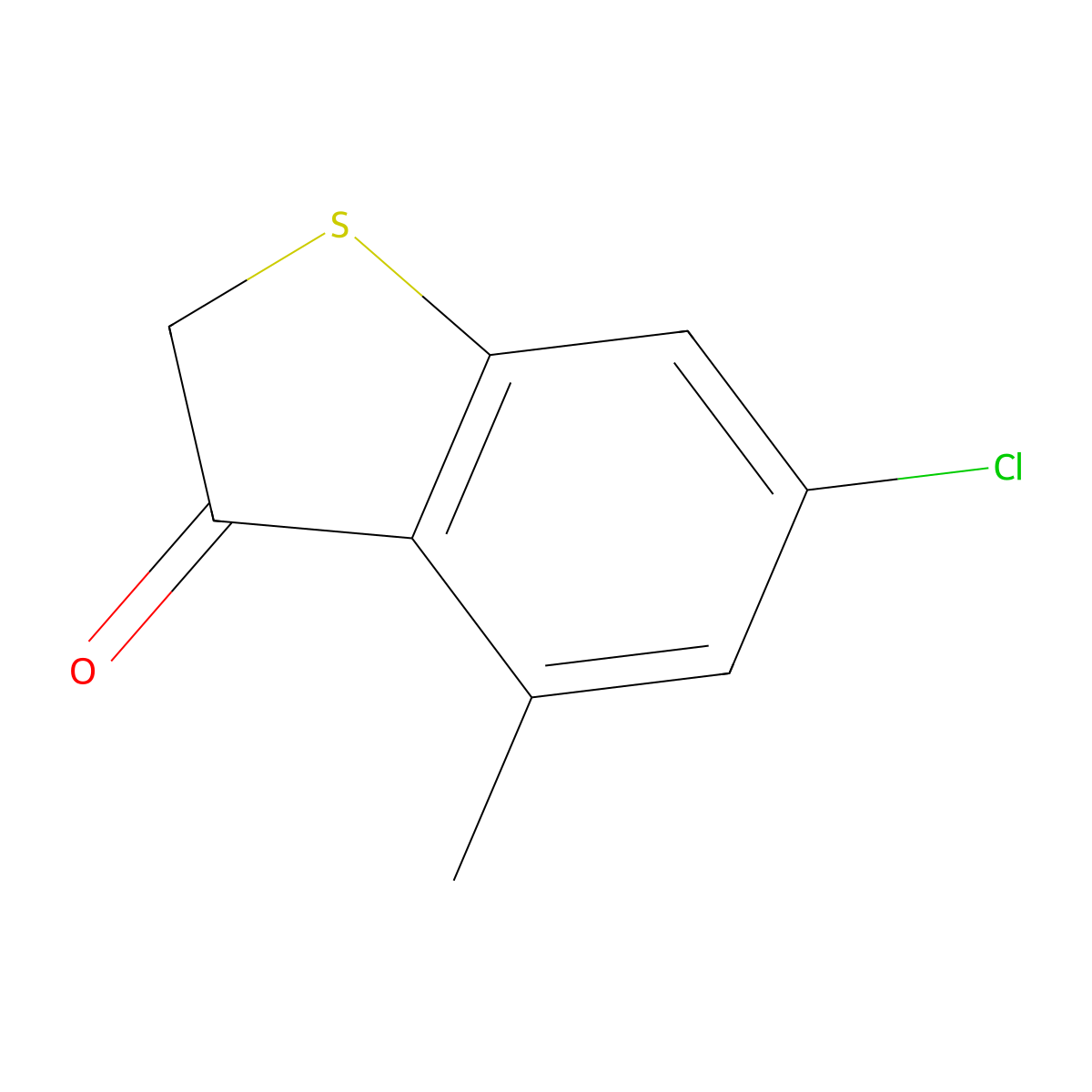 6-Chloro-4-methylbenzo(b)thiophen-3(2H)-one molecular structure, CAS 5858-07-1