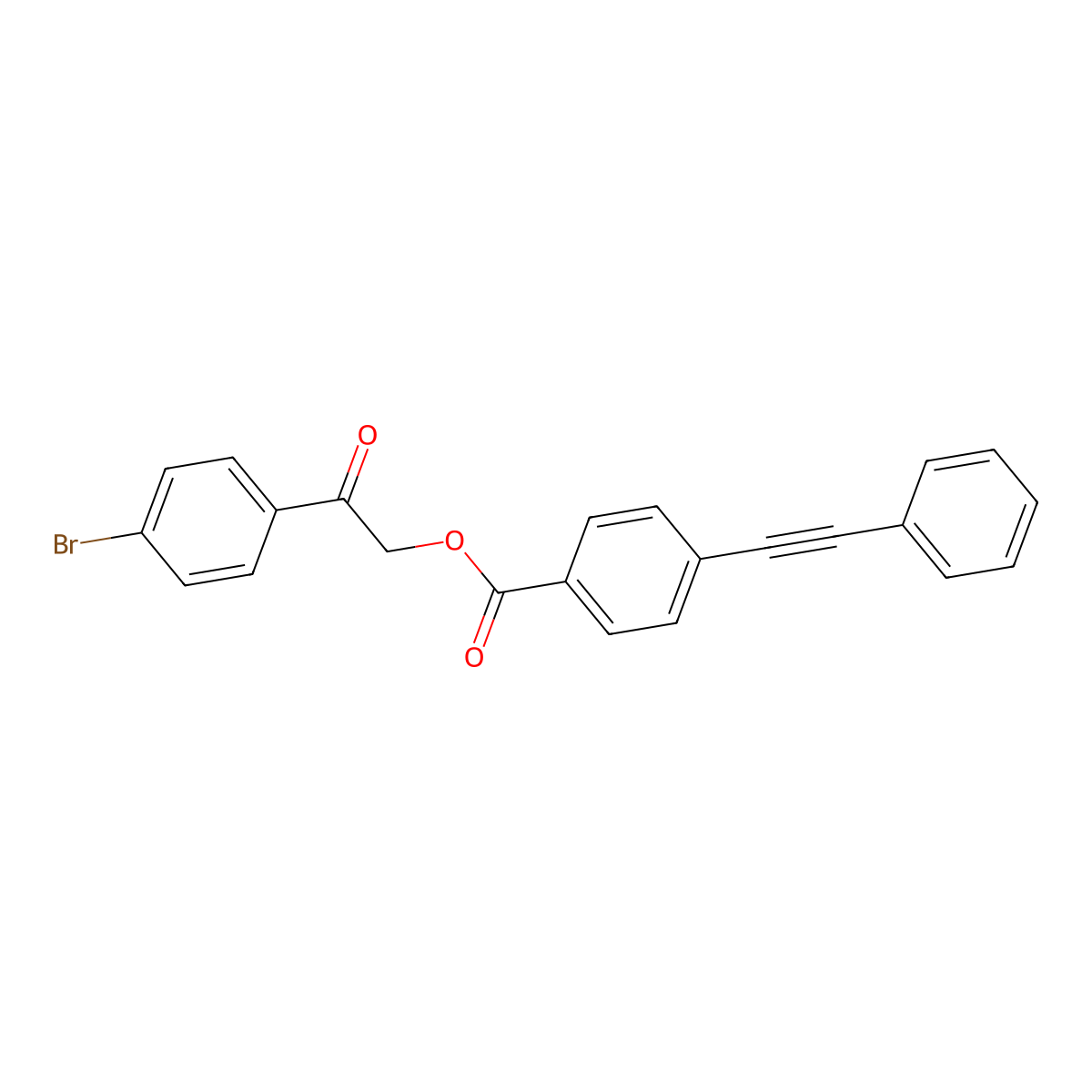 2-(4-Bromophenyl)-2-oxoethyl 4-(phenylethynyl)benzoate molecular structure, CAS 5858-99-1