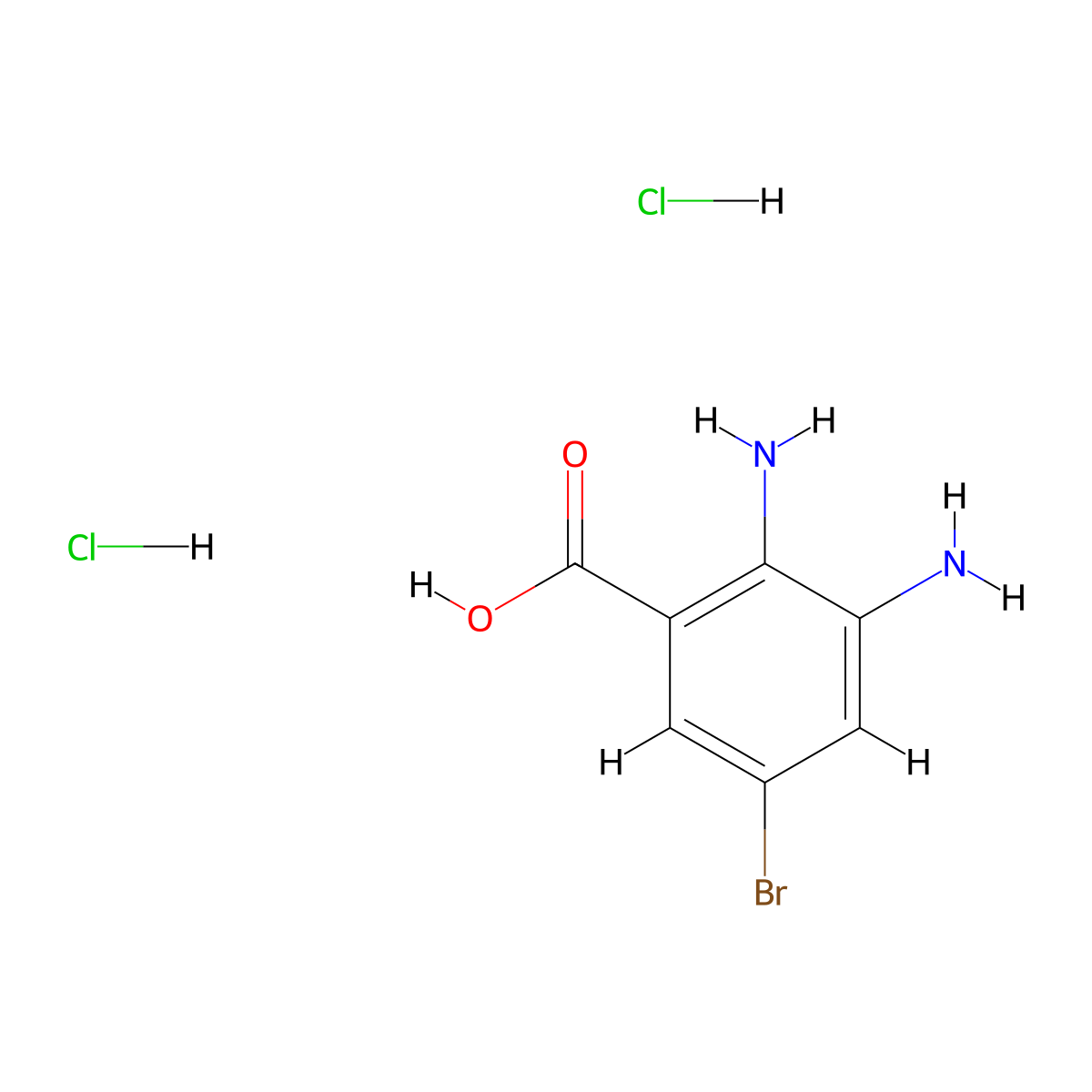 2,3-Diamino-5-bromobenzoic acid dihydrochloride molecular structure, CAS 58580-09-9