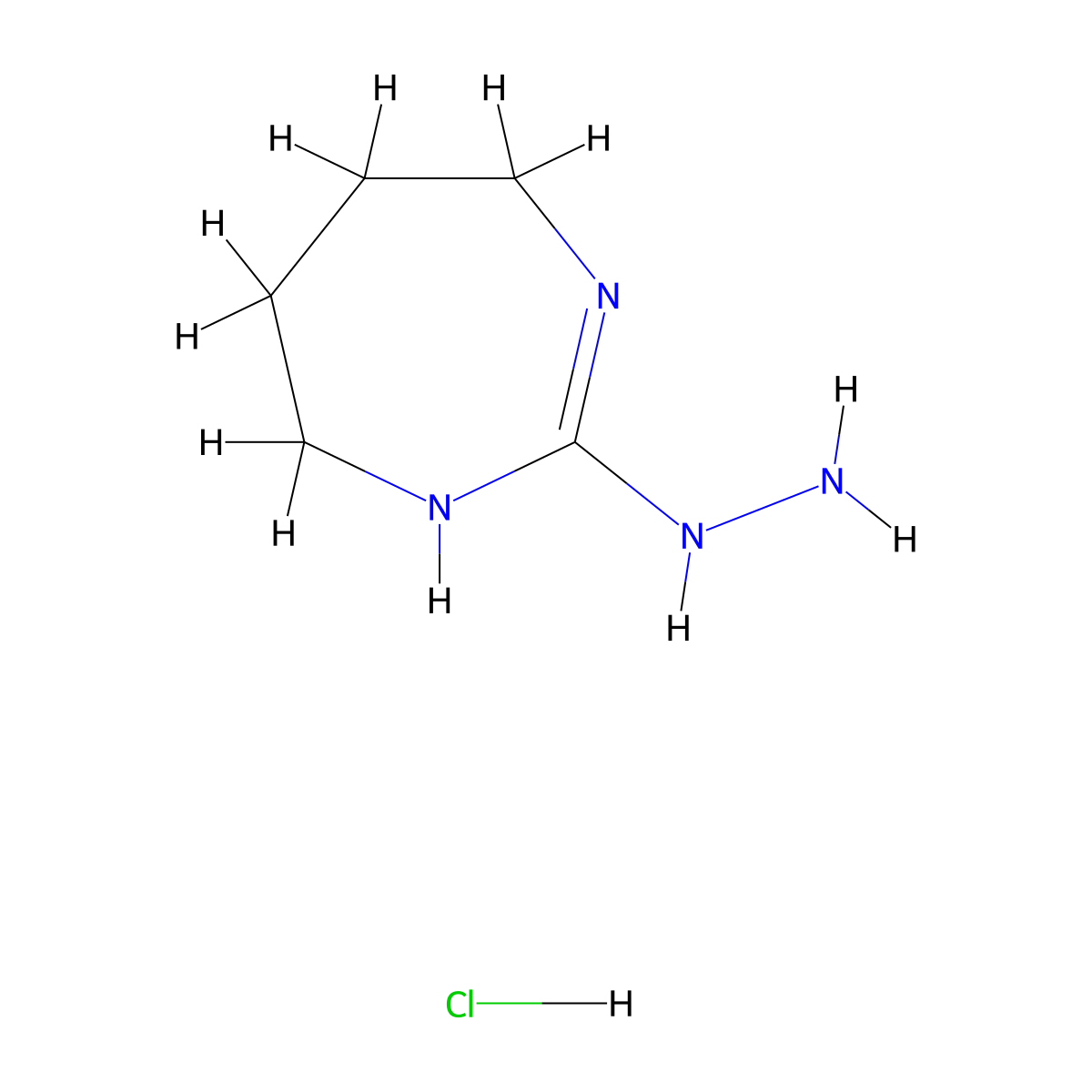 (4,5,6,7-Tetrahydro-1H-[1,3]diazepin-2-yl)-hydrazine hydrochloride molecular structure, CAS 58583-08-7