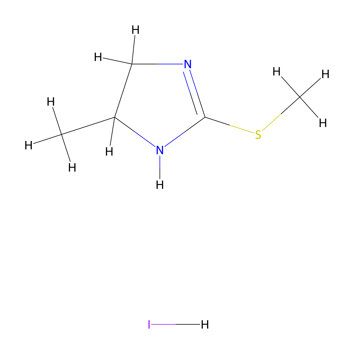4-Methyl-2-(methylthio)-4,5-dihydro-1H-imidazole hydroiodide molecular structure, CAS 58583-70-3