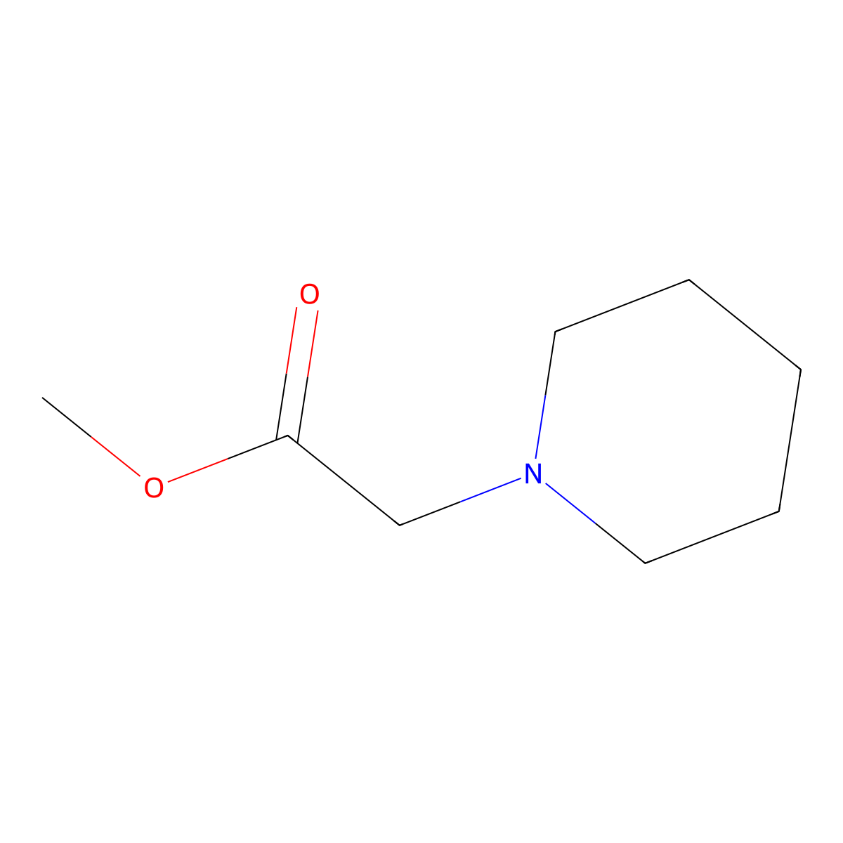 Piperidin-1-yl-acetic acid, methyl ester molecular structure, CAS 58583-90-7