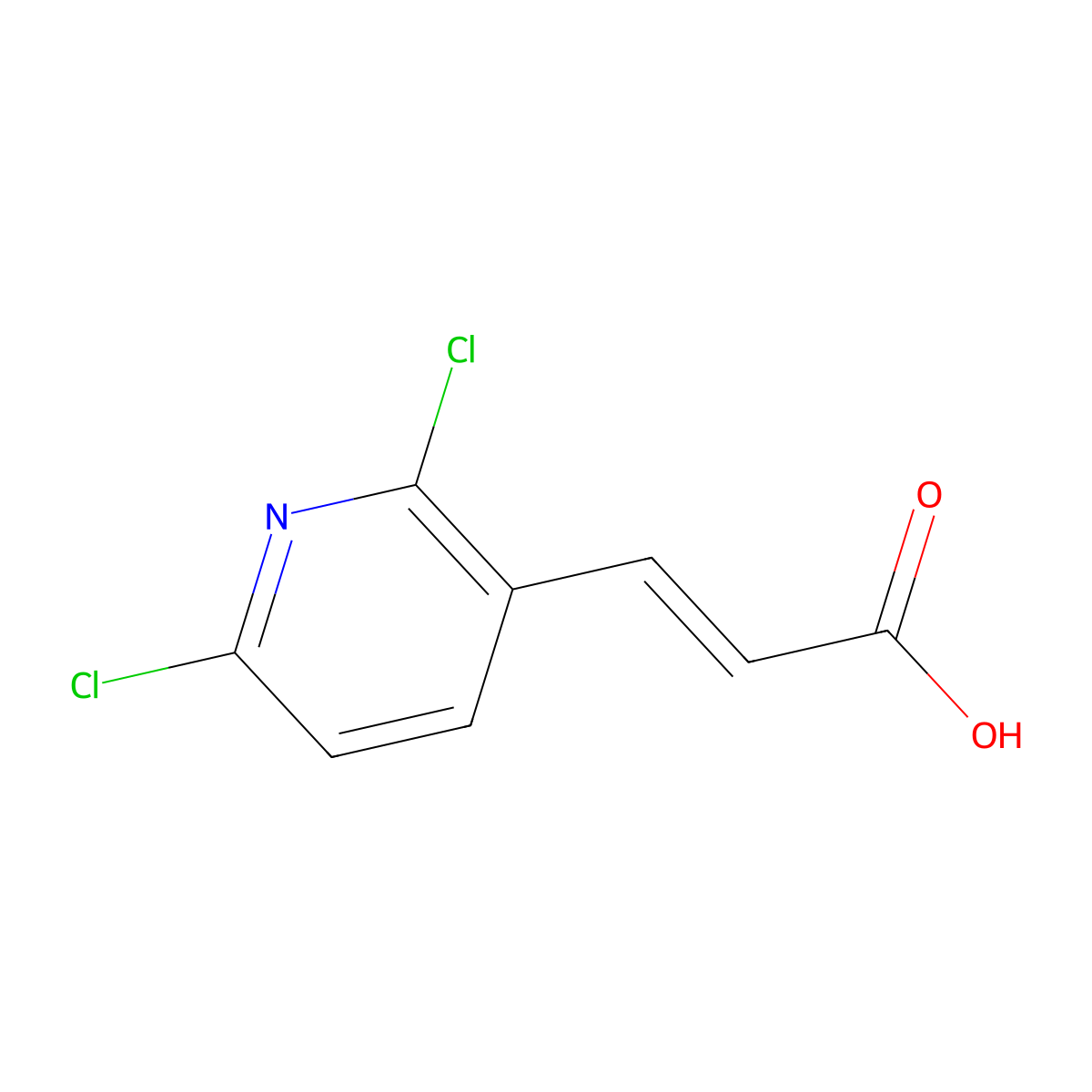 (2E)-3-(2,6-dichloropyridin-3-yl)prop-2-enoic acid molecular structure, CAS 58584-75-1