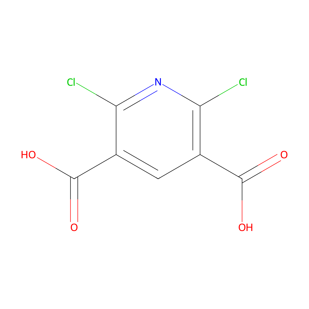 2,6-Dichloropyridine-3,5-dicarboxylic acid molecular structure, CAS 58584-82-0