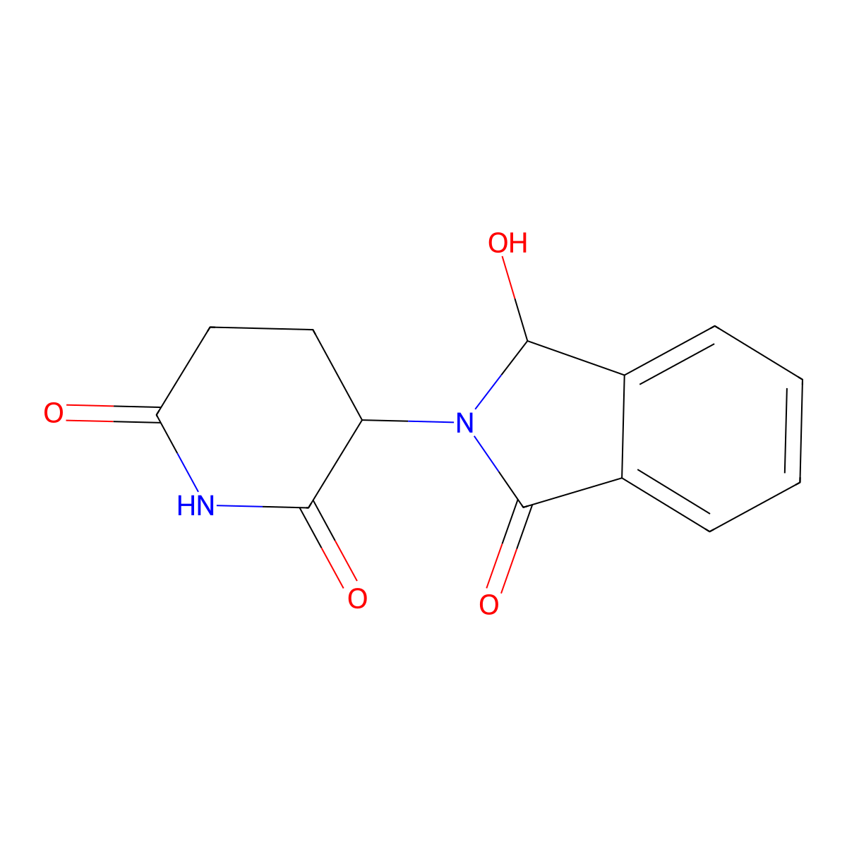 3-(1-hydroxy-3-oxo-2,3-dihydro-1H-isoindol-2-yl)piperidine-2,6-dione molecular structure, CAS 58585-25-4