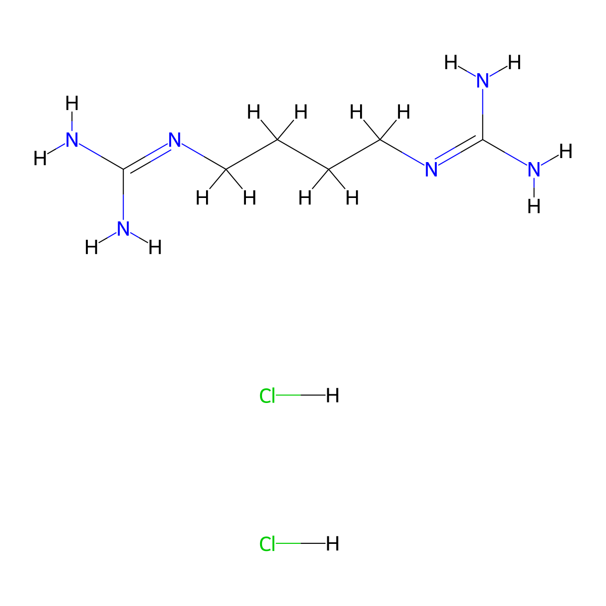 Guanidine, butanedi-, dihydrochloride molecular structure, CAS 58585-47-0