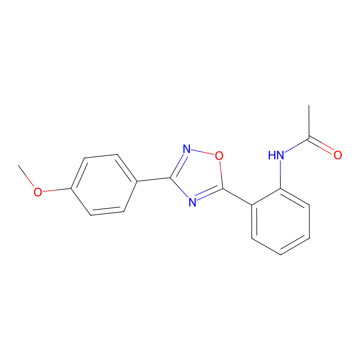 N-[2-[3-(4-methoxyphenyl)-1,2,4-oxadiazol-5-yl]phenyl]acetamide molecular structure, CAS 58589-12-1