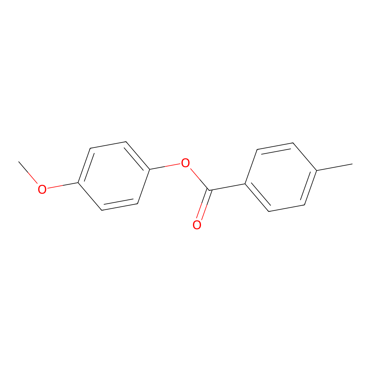 Benzoic acid, 4-methyl-, 4-methoxyphenyl ester molecular structure, CAS 5859-41-6