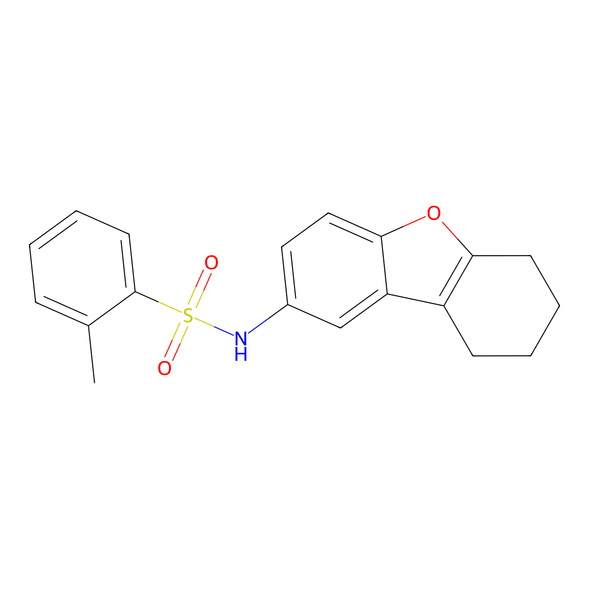 2-Methyl-n-(6,7,8,9-tetrahydrodibenzo[b,d]furan-2-yl)benzenesulfonamide molecular structure, CAS 5859-56-3