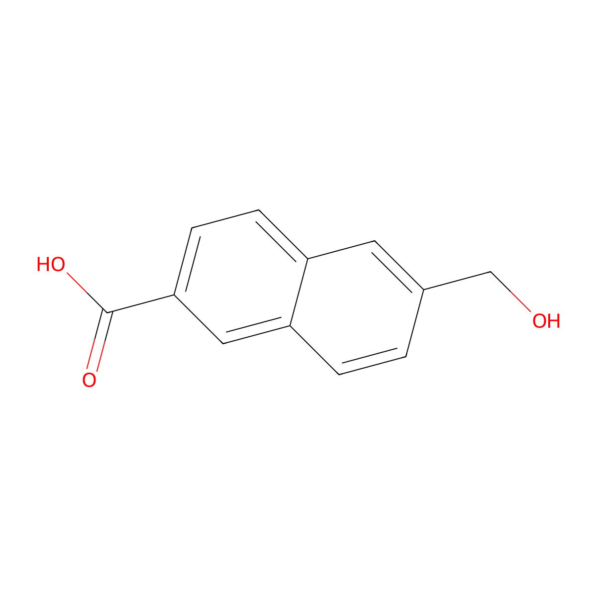 6-(Hydroxymethyl)-2-naphthoic acid molecular structure, CAS 5859-95-0