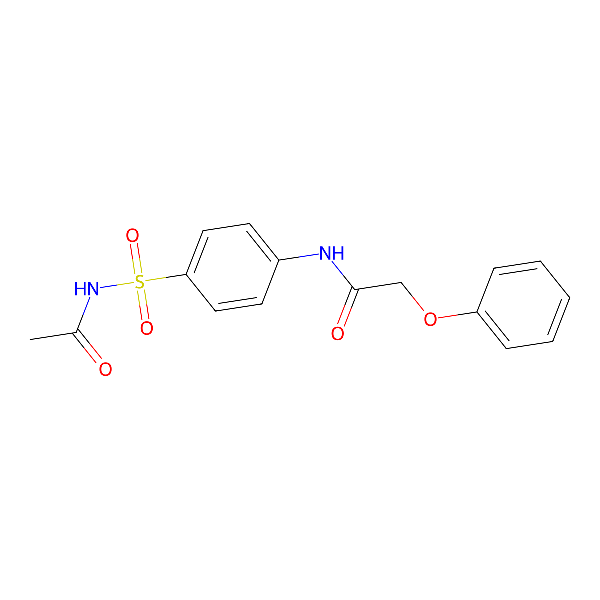 Acetamide, N-(4-((acetylamino)sulfonyl)phenyl)-2-phenoxy- molecular structure, CAS 58590-30-0