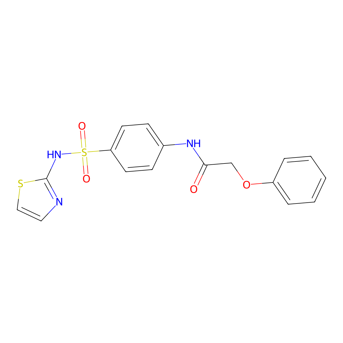 2-phenoxy-N-(4-(N-(thiazol-2-yl)sulfamoyl)phenyl)acetamide molecular structure, CAS 58590-31-1