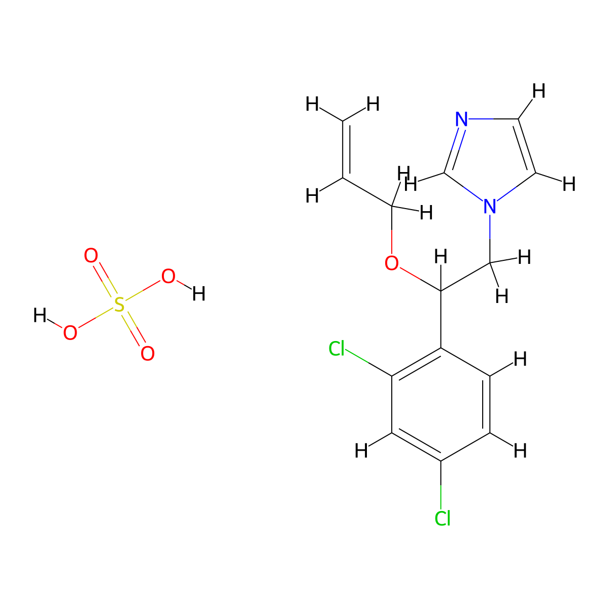 Imazalil sulfate molecular structure, CAS 58594-72-2