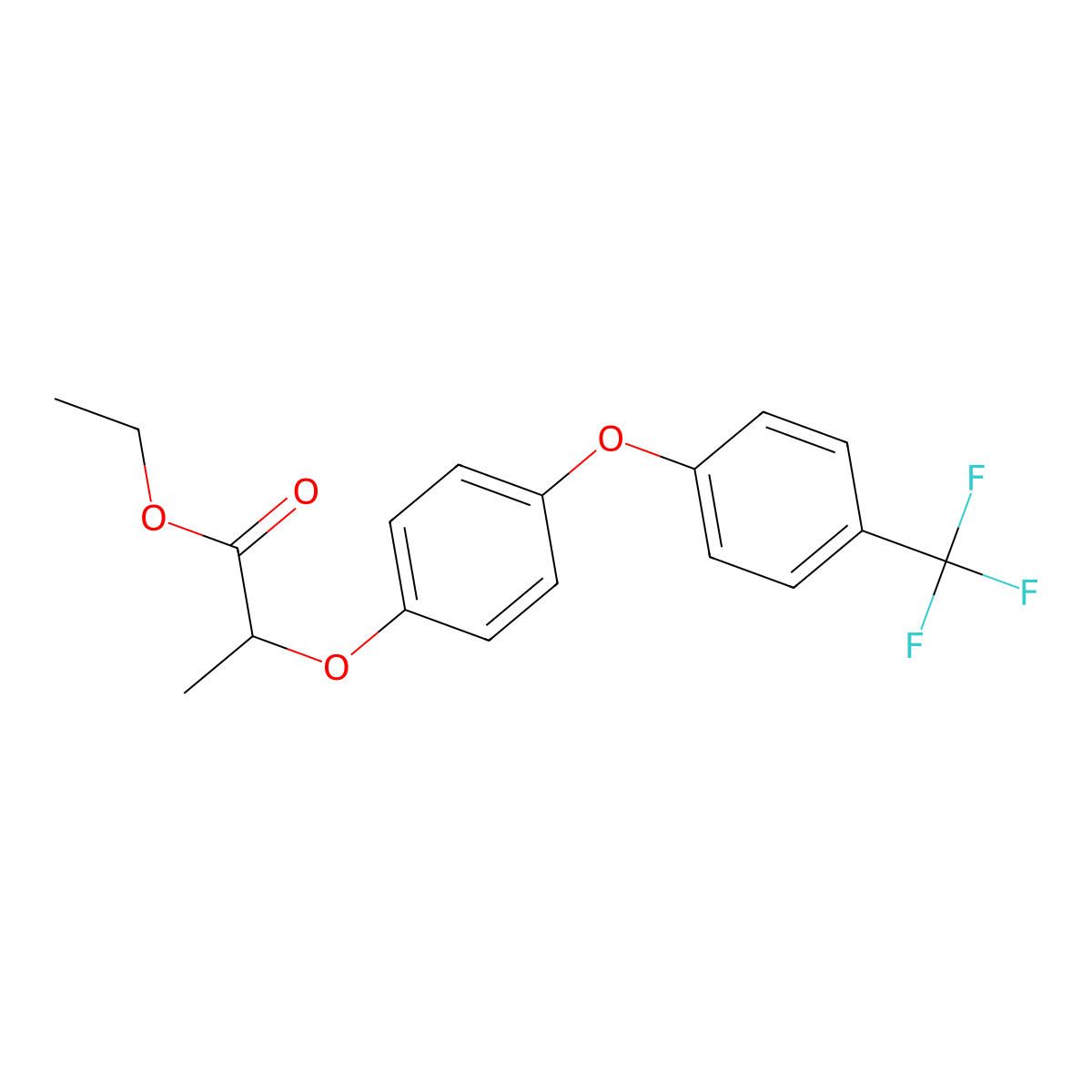 Ethyl 2-[4-[4-(trifluoromethyl)phenoxy]phenoxy]propanoate molecular structure, CAS 58594-73-3