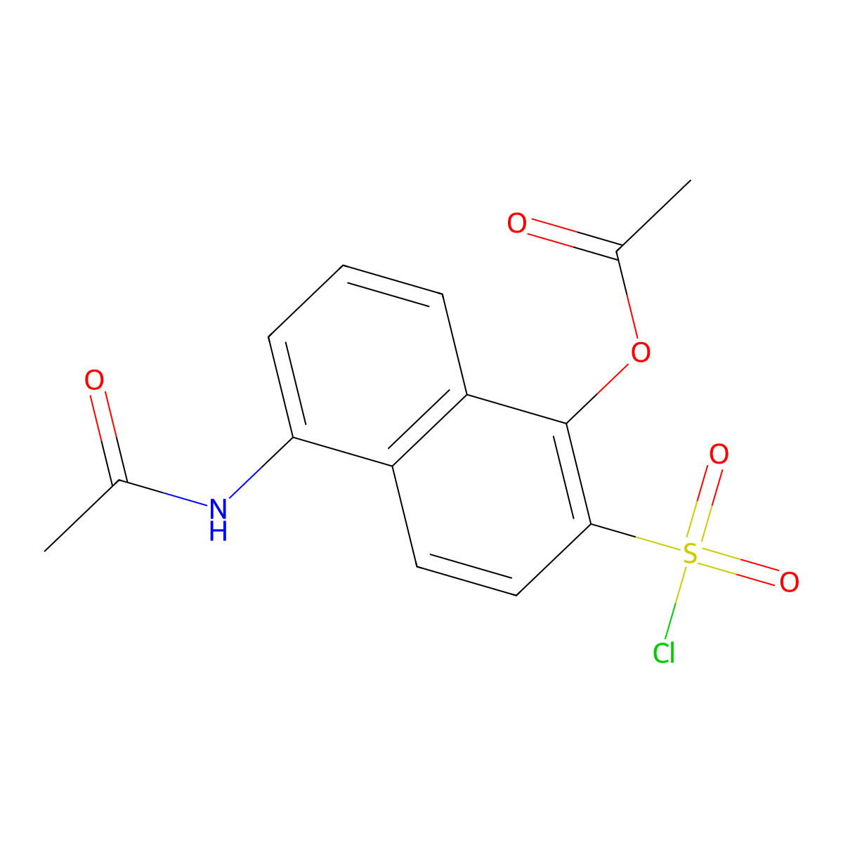 2-Naphthalenesulfonyl chloride, 5-(acetylamino)-1-(acetyloxy)- molecular structure, CAS 58596-09-1