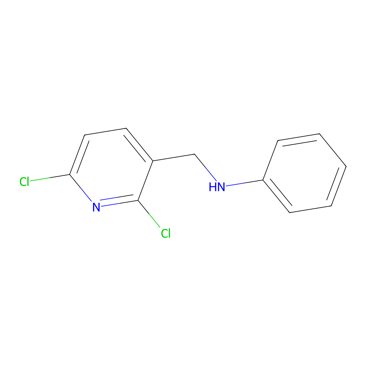 N-[(2,6-dichloro-3-pyridinyl)methyl]aniline molecular structure, CAS 58596-71-7