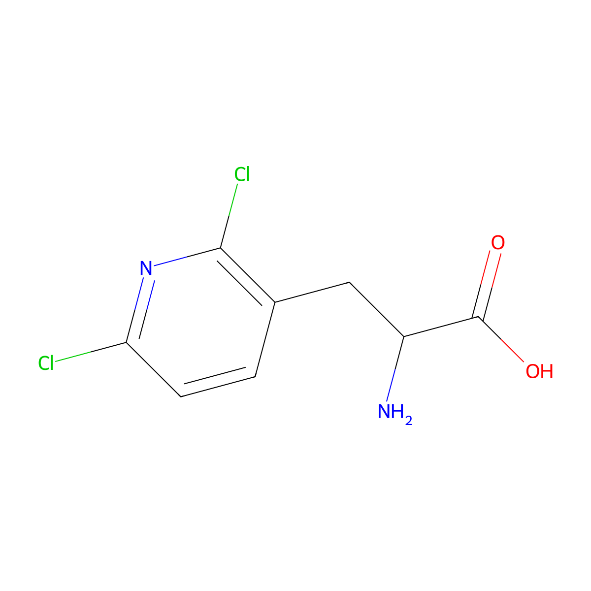 2-Amino-3-(2,6-dichloropyridin-3-yl)propanoic acid molecular structure, CAS 58596-76-2