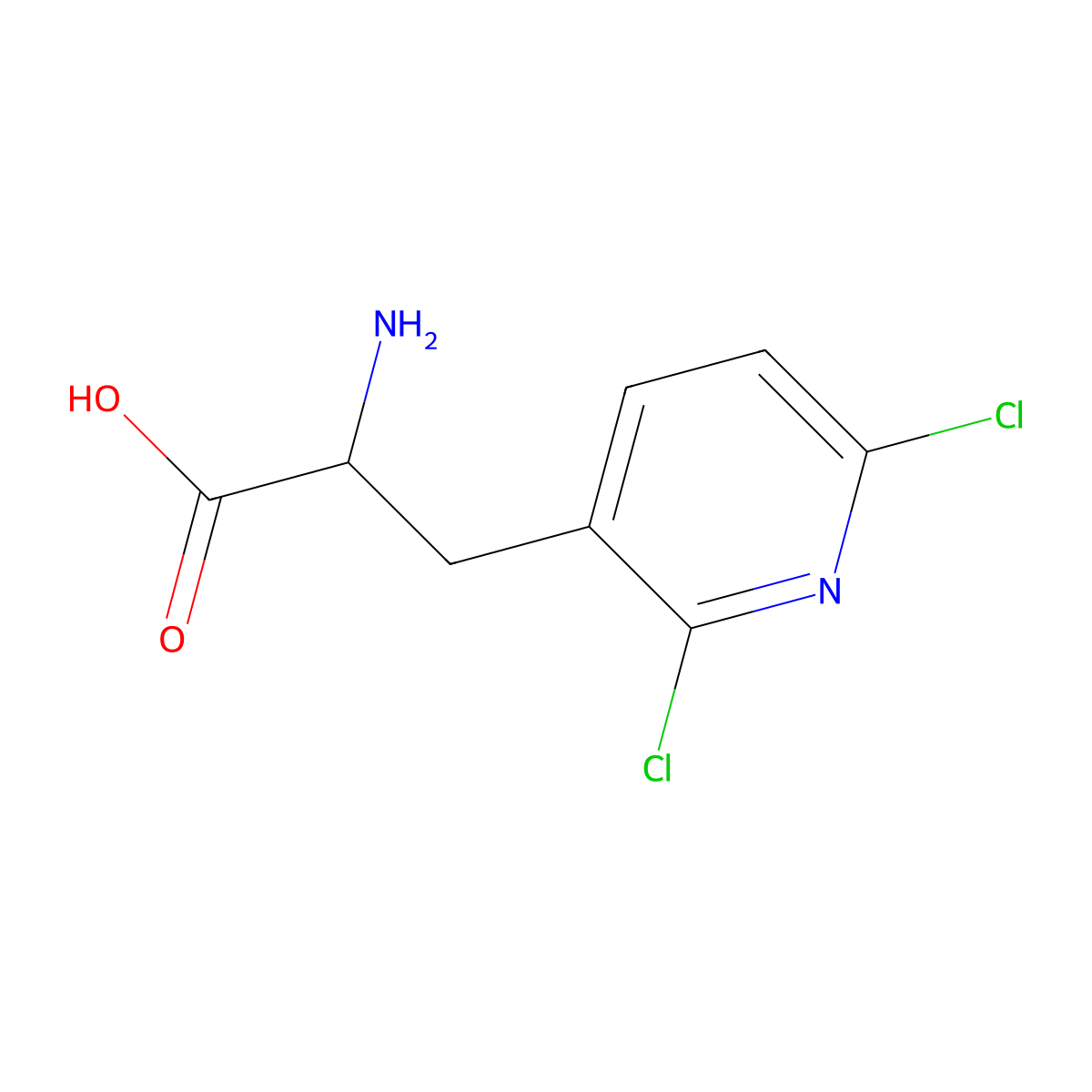 2-Amino-3-(2,6-dichloropyridin-3-yl)propanoic acid molecular structure, CAS 58596-76-2