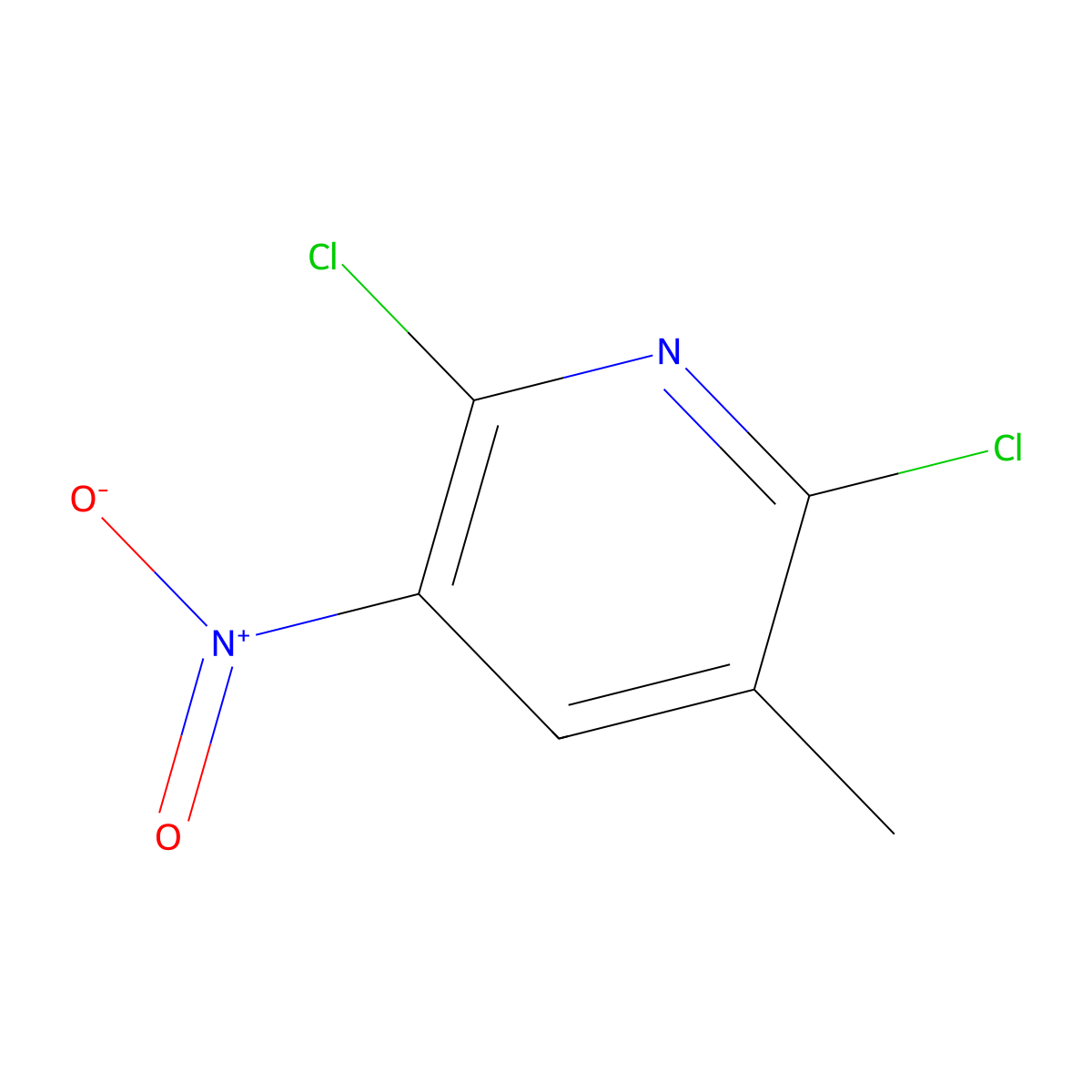 2,6-Dichloro-3-methyl-5-nitropyridine molecular structure, CAS 58596-88-6