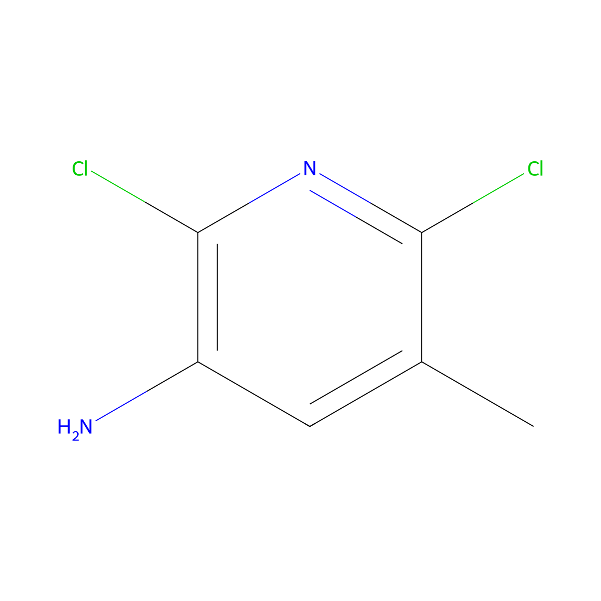 2,6-Dichloro-5-methylpyridin-3-amine molecular structure, CAS 58596-89-7