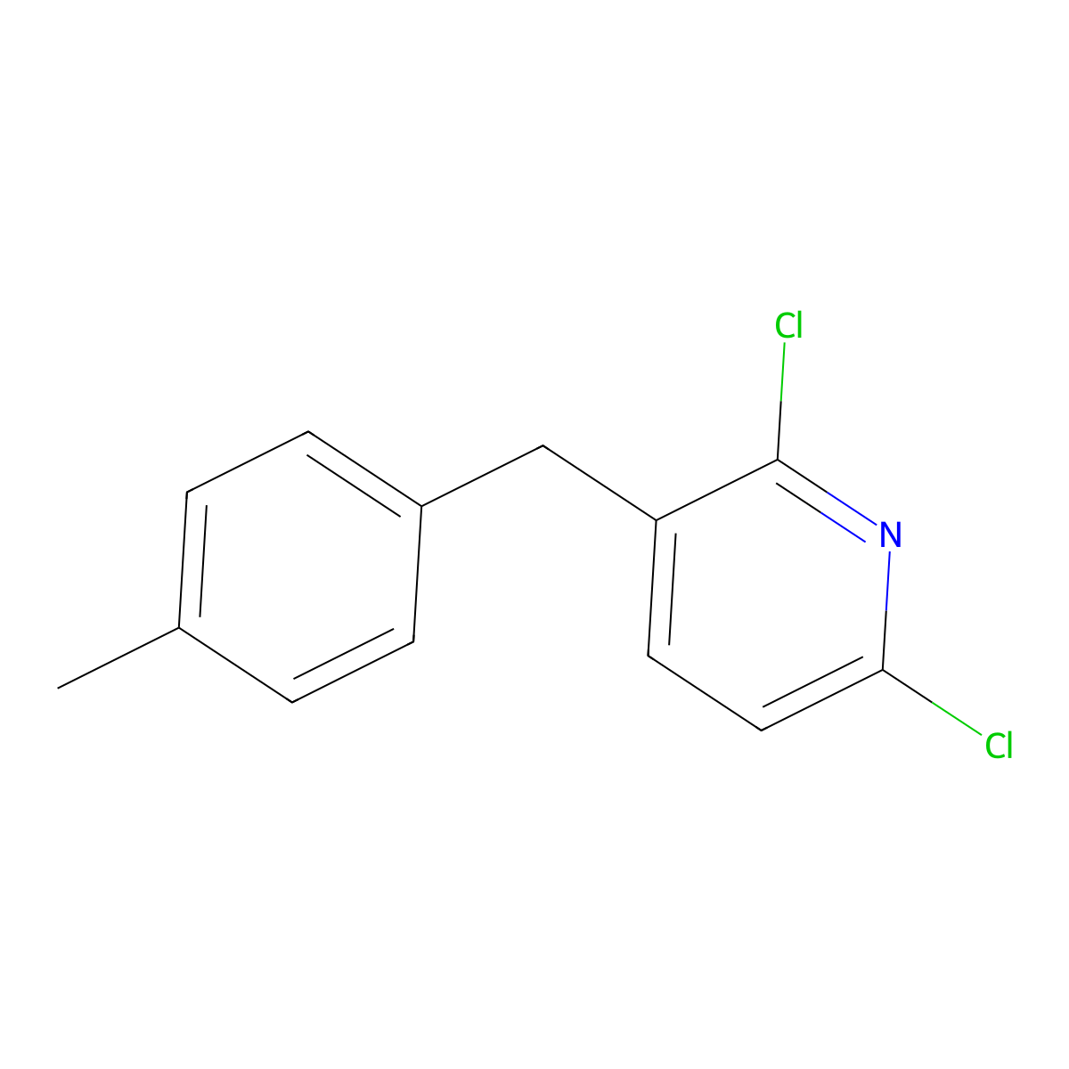 2,6-Dichloro-3-(4-methylbenzyl)pyridine molecular structure, CAS 58597-10-7