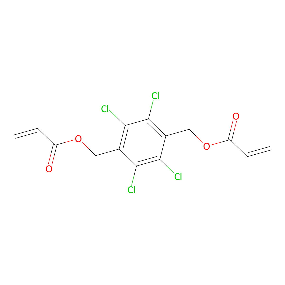 (Tetrachloro-1,4-phenylene)bismethylene diacrylate molecular structure, CAS 58599-60-3