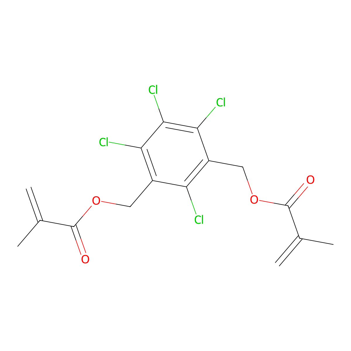 (Tetrachloro-1,3-phenylene)bis(methylene) bismethacrylate molecular structure, CAS 58599-62-5