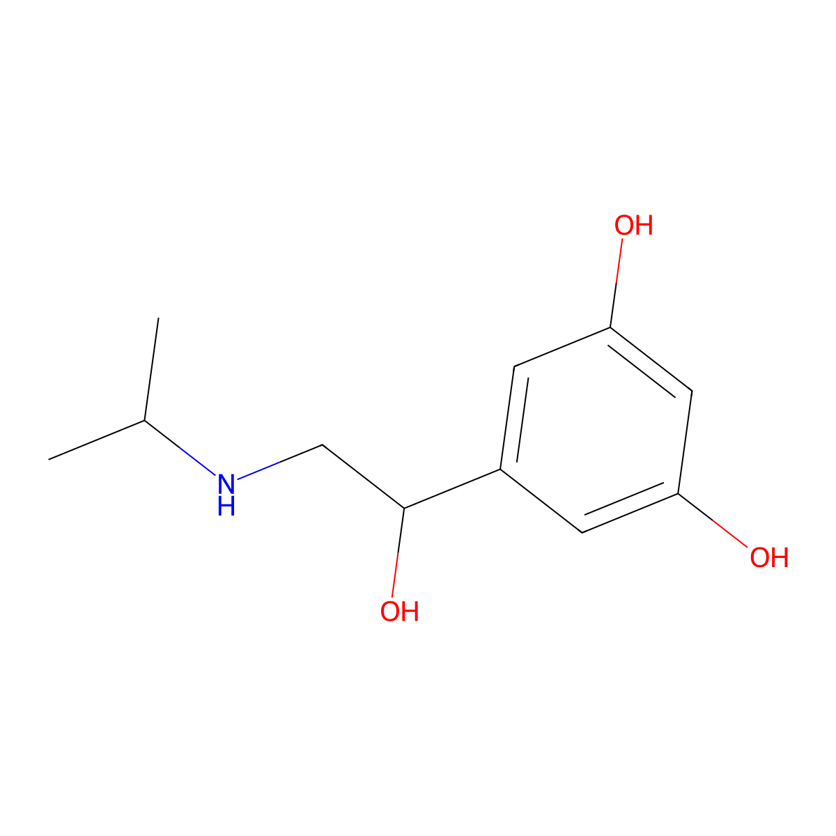 Metaproterenol molecular structure, CAS 586-06-1