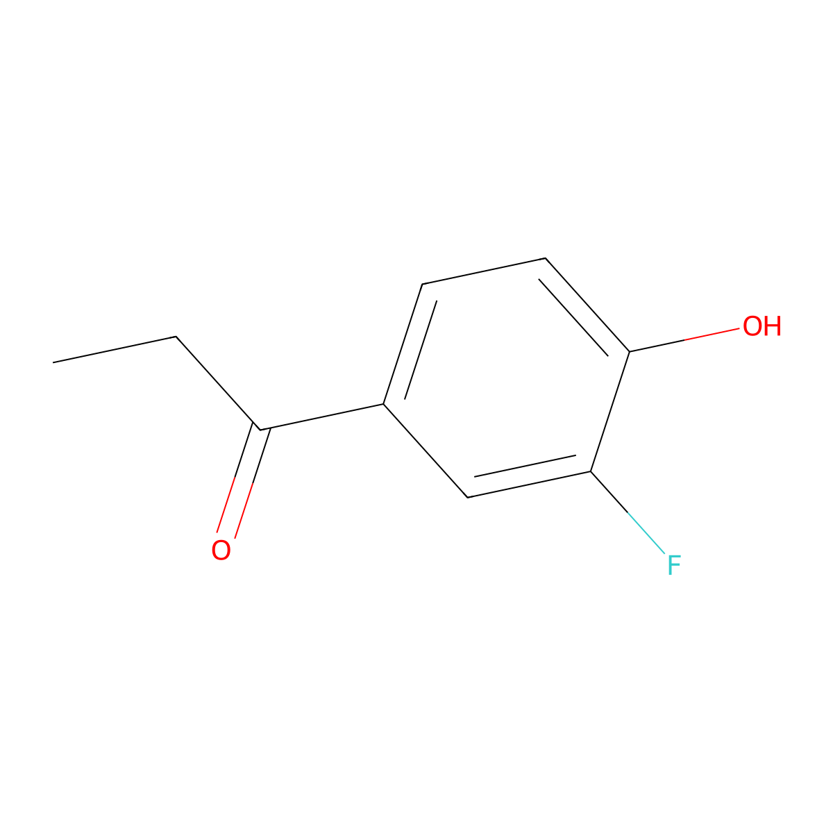 1-(3-Fluoro-4-hydroxyphenyl)propan-1-one molecular structure, CAS 586-16-3