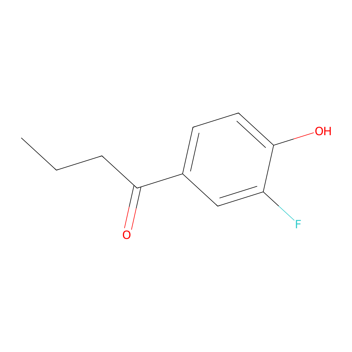1-(3-Fluoro-4-hydroxyphenyl)butan-1-one molecular structure, CAS 586-18-5