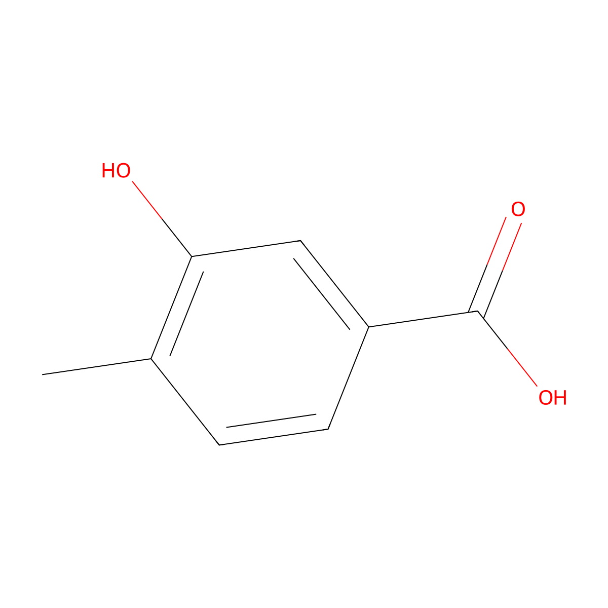 3-Hydroxy-4-methylbenzoic acid molecular structure, CAS 586-30-1