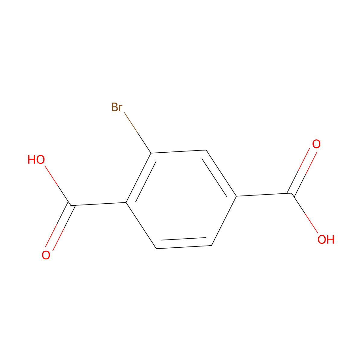 Bromoterephthalic acid molecular structure, CAS 586-35-6