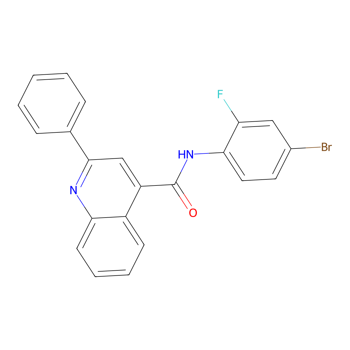 N-(4-bromo-2-fluorophenyl)-2-phenylquinoline-4-carboxamide molecular structure, CAS 5860-89-9