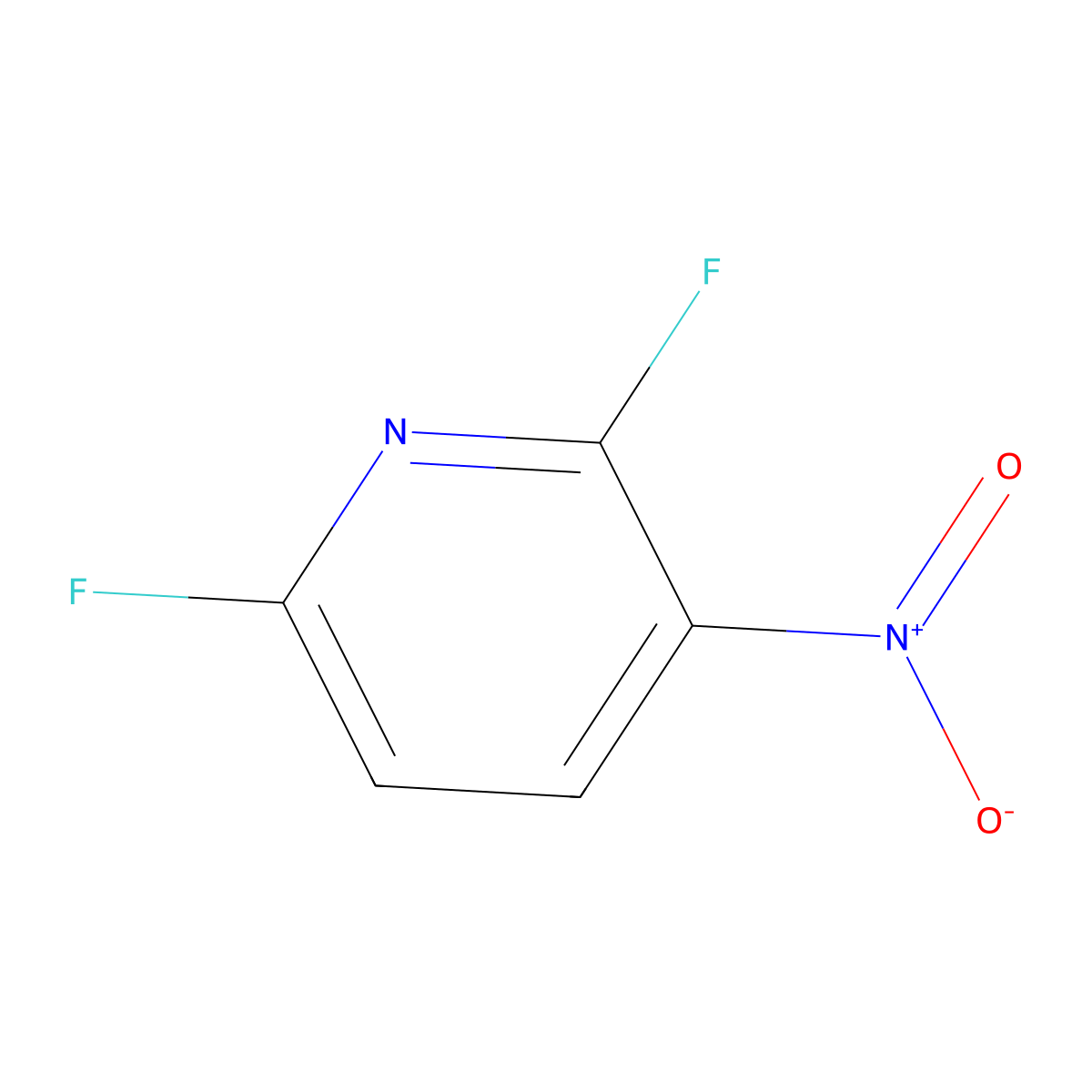 2,6-Difluoro-3-nitropyridine molecular structure, CAS 58602-02-1