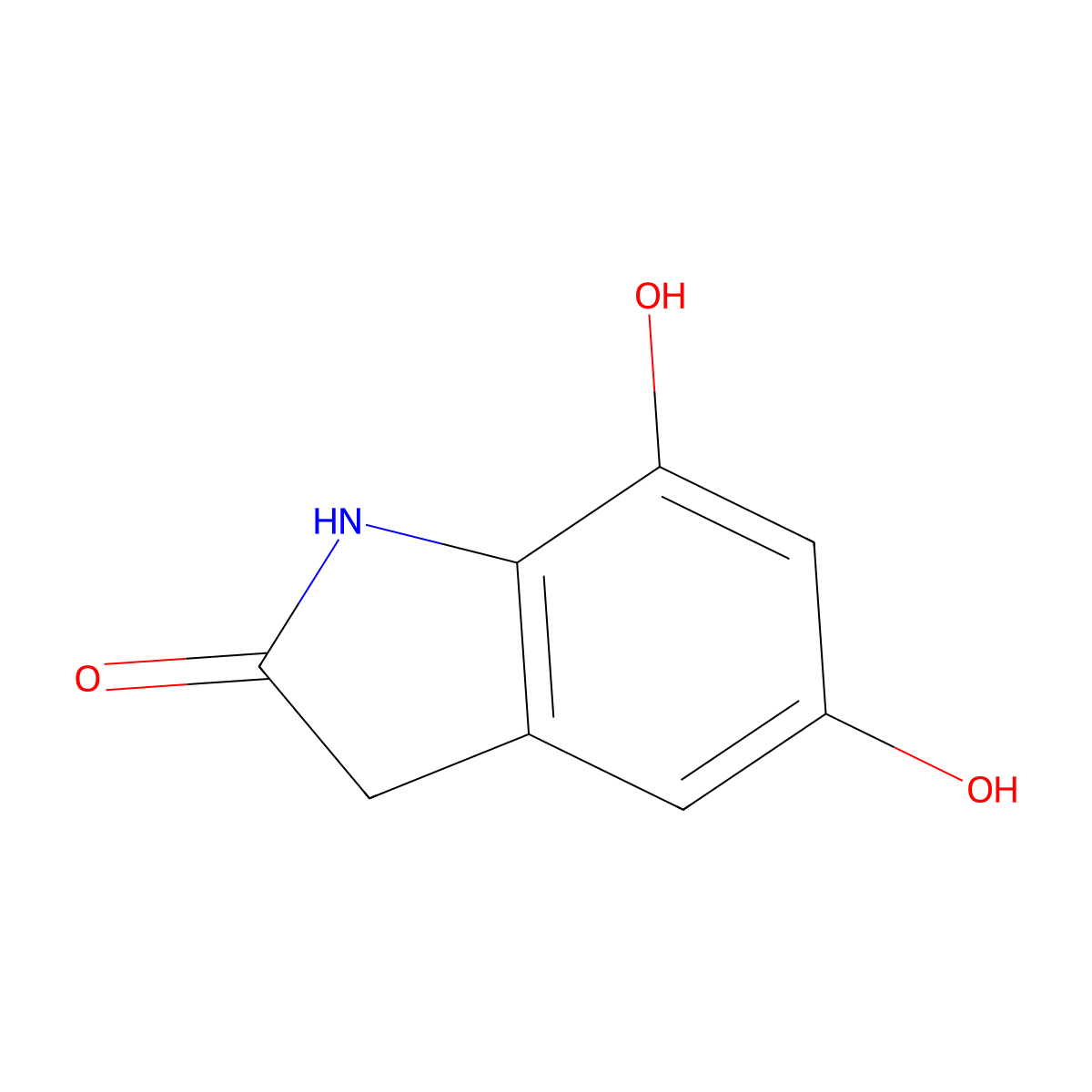 5,7-Dihydroxyindolin-2-one molecular structure, CAS 58604-88-9