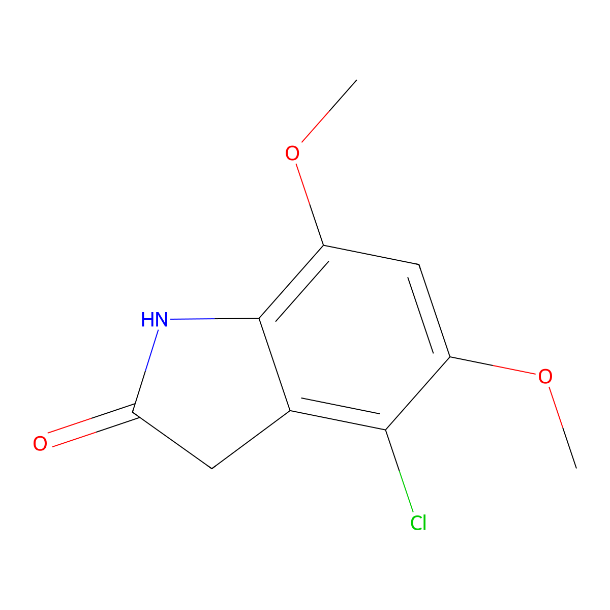4-Chloro-5,7-dimethoxyindolin-2-one molecular structure, CAS 58605-09-7