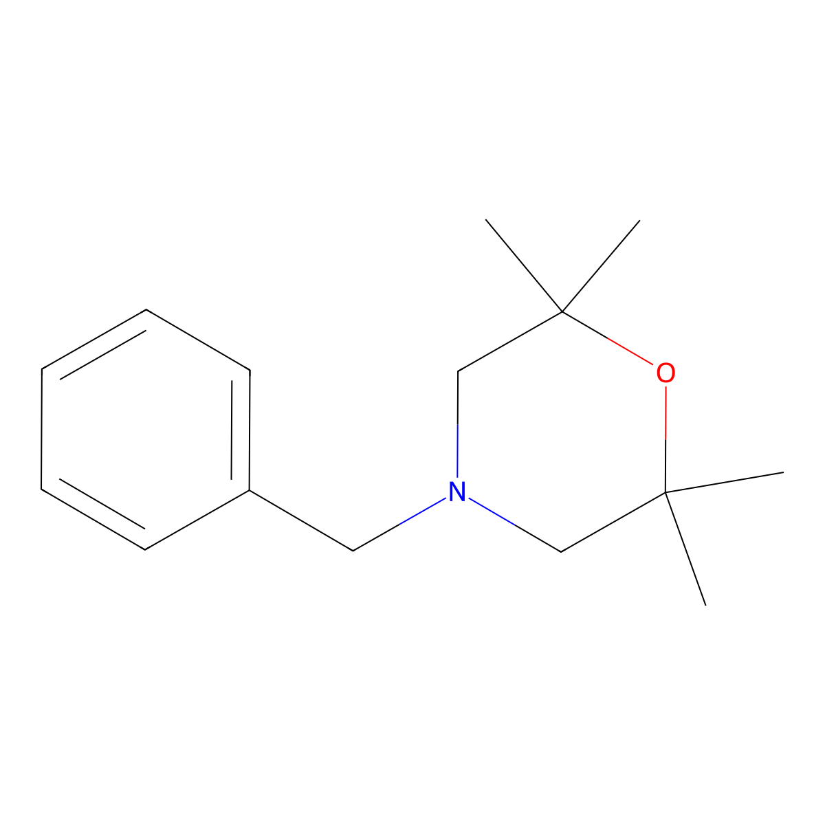 4-Benzyl-2,2,6,6-tetramethylmorpholine molecular structure, CAS 58607-28-6