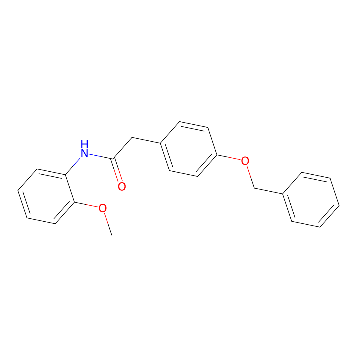 N-(2-Methoxyphenyl)-4-(phenylmethoxy)benzeneacetamide molecular structure, CAS 58609-14-6
